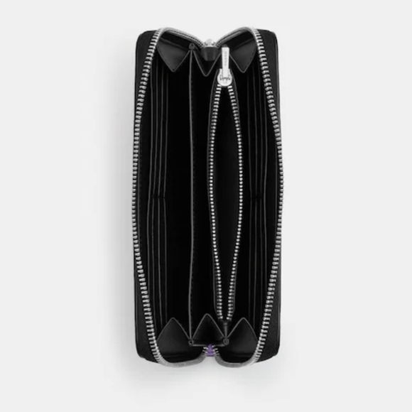 Coach Zip Around Wallet In Signature Canvas With Rose Print - Picture 2 of 13